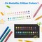 Ohuhu Acrylic Glitter Markers, 24 Metallic Glitter Colors, Fine Tip Paint Pens & Shimmer Accents, Water-Based & Quick Dry, for DIY Crafts, Cards, Journals, Wood & Rock Painting, Extra Fine Tip 0.7mm/ Medium Tip 3mm
